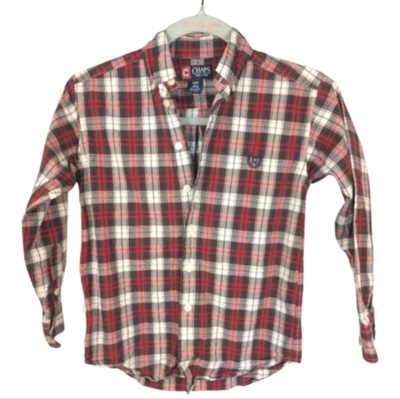 Chaps boy's size 8 button down plaid - Picture 1 of 5